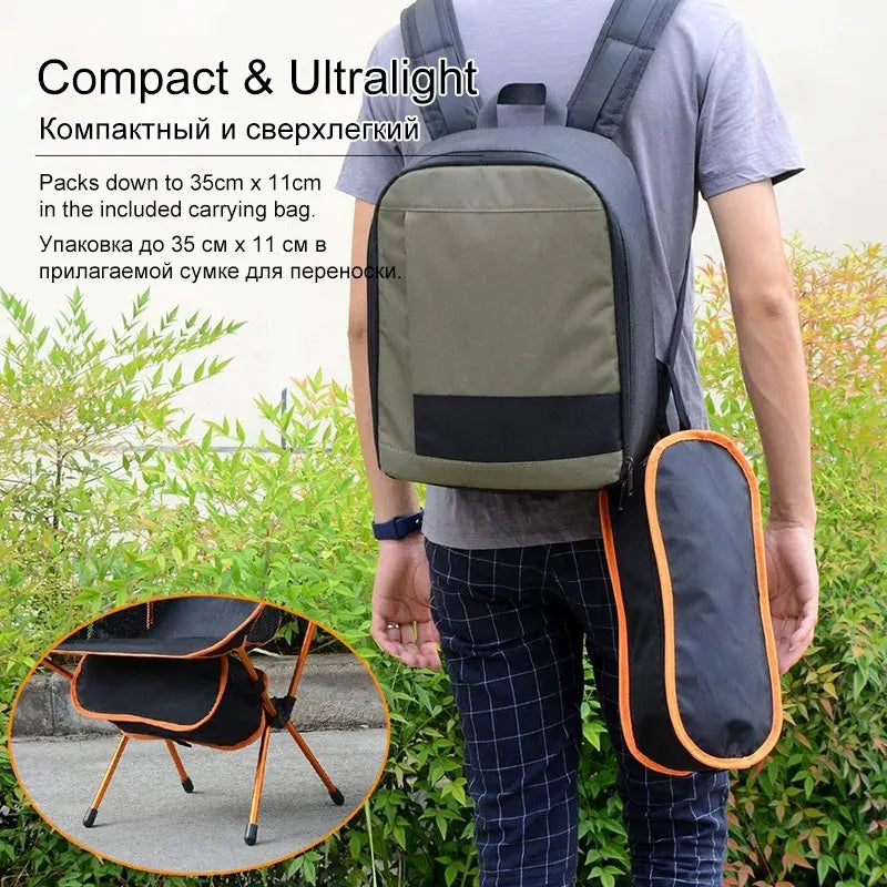 Travel Ultralight Folding Chair Superhard High Load Outdoor Camping Chair Portable Beach Hiking Picnic Seat Fishing Tools Chair eprolo