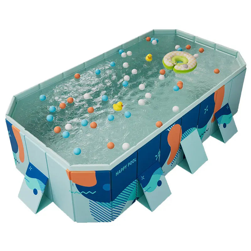 Large Foldable Rectangular Family Swimming Pool, Non-Inflatable Above Ground Pool, Easy Setup Outdoor Pool for Adults and Kids eprolo
