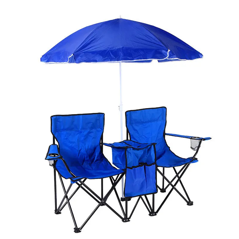 Double Camping Loveseat with Canopy – 600 lb Capacity, Cup Holders & Side Table, Foldable Outdoor Chair for Beach & Park eprolo
