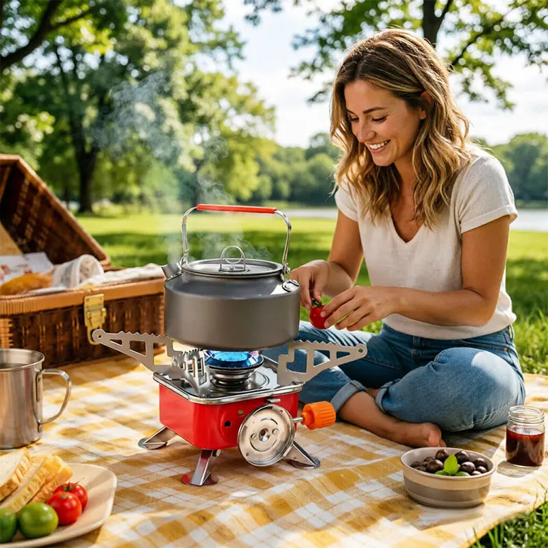 Ultra-Light Foldable Outdoor Gas Stove, Compact Backpacking Burner for Camping, Hiking, Fishing, Trekking & Picnic eprolo