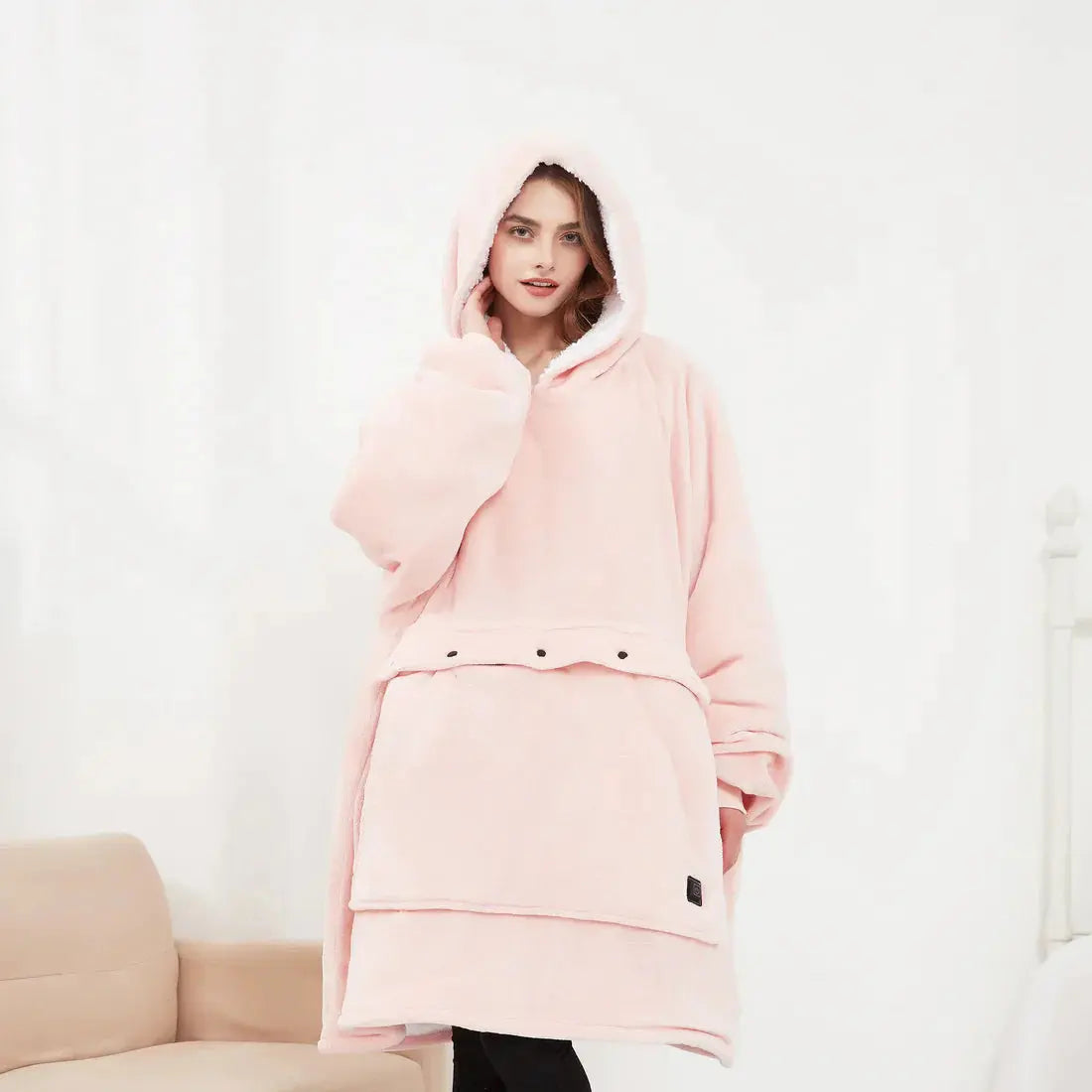 Heated Hoodie Blanket – Wearable Electric Plush Blanket with Adjustable Heat & Pockets My Store