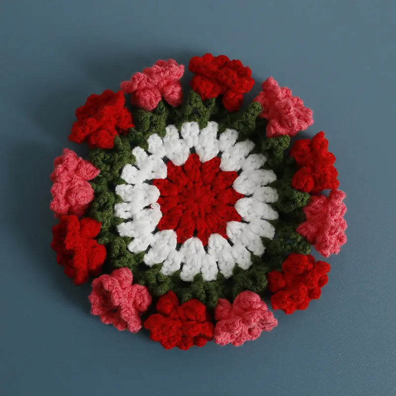 Crochet Rose Coaster DIY Kit – All-in-One Beginner Craft Set with Acrylic Yarn My Store