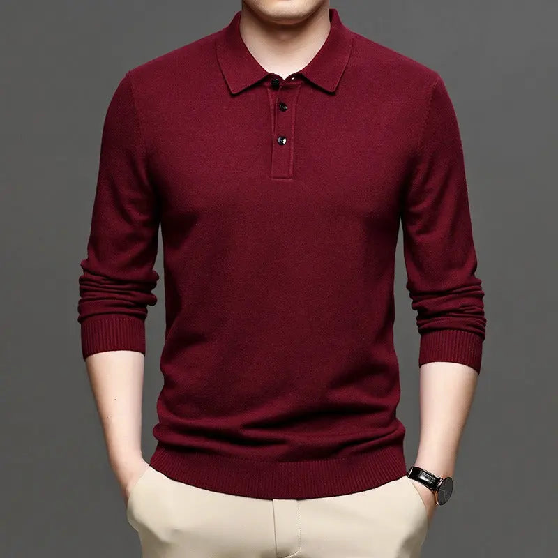 Men's Lapel Knit Pullover Sweater My Store
