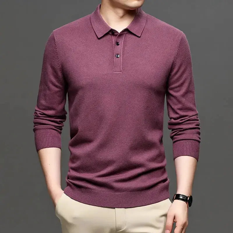 Men's Lapel Knit Pullover Sweater My Store
