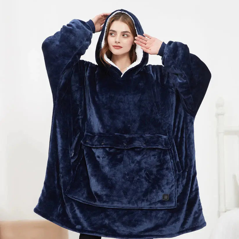 Heated Hoodie Blanket – Wearable Electric Plush Blanket with Adjustable Heat & Pockets My Store