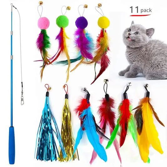 Retractable Cat Feather Toy for Indoor Cats MyStore