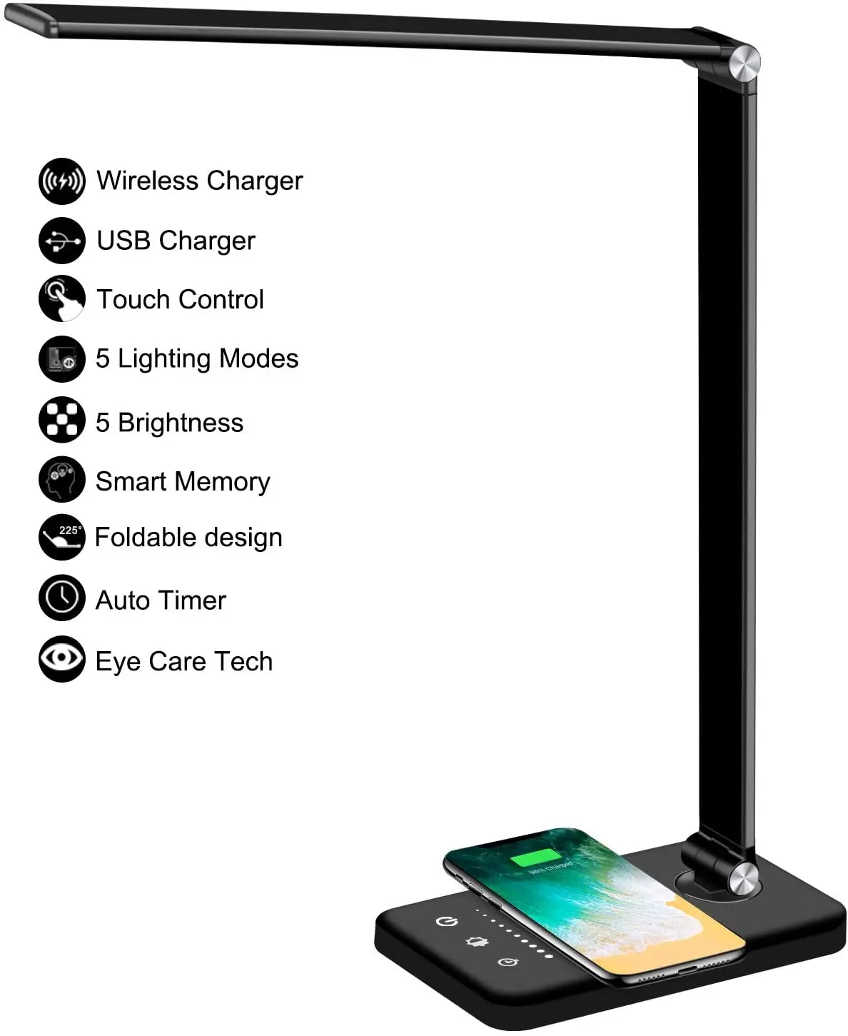 5 Lighting Mode LED Desk Lamp + Wireless Phone Charger MyStore