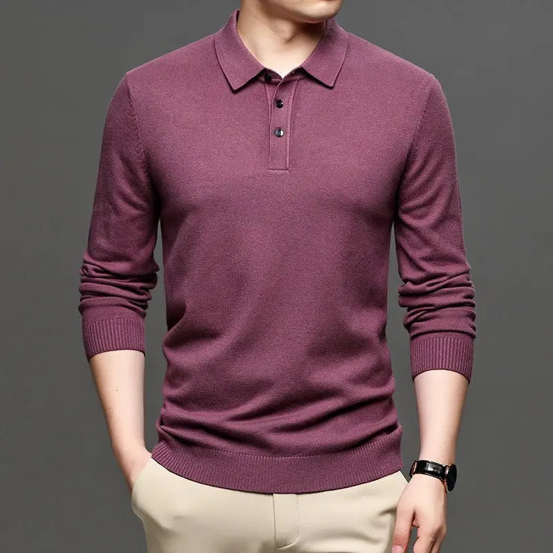 Men's Lapel Knit Pullover Sweater My Store