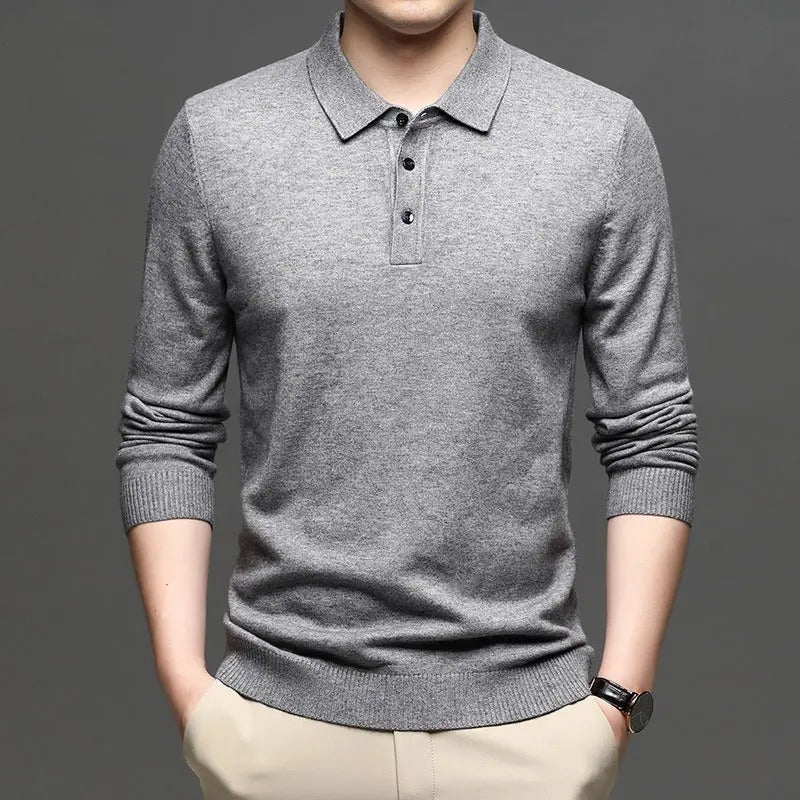 Men's Lapel Knit Pullover Sweater My Store