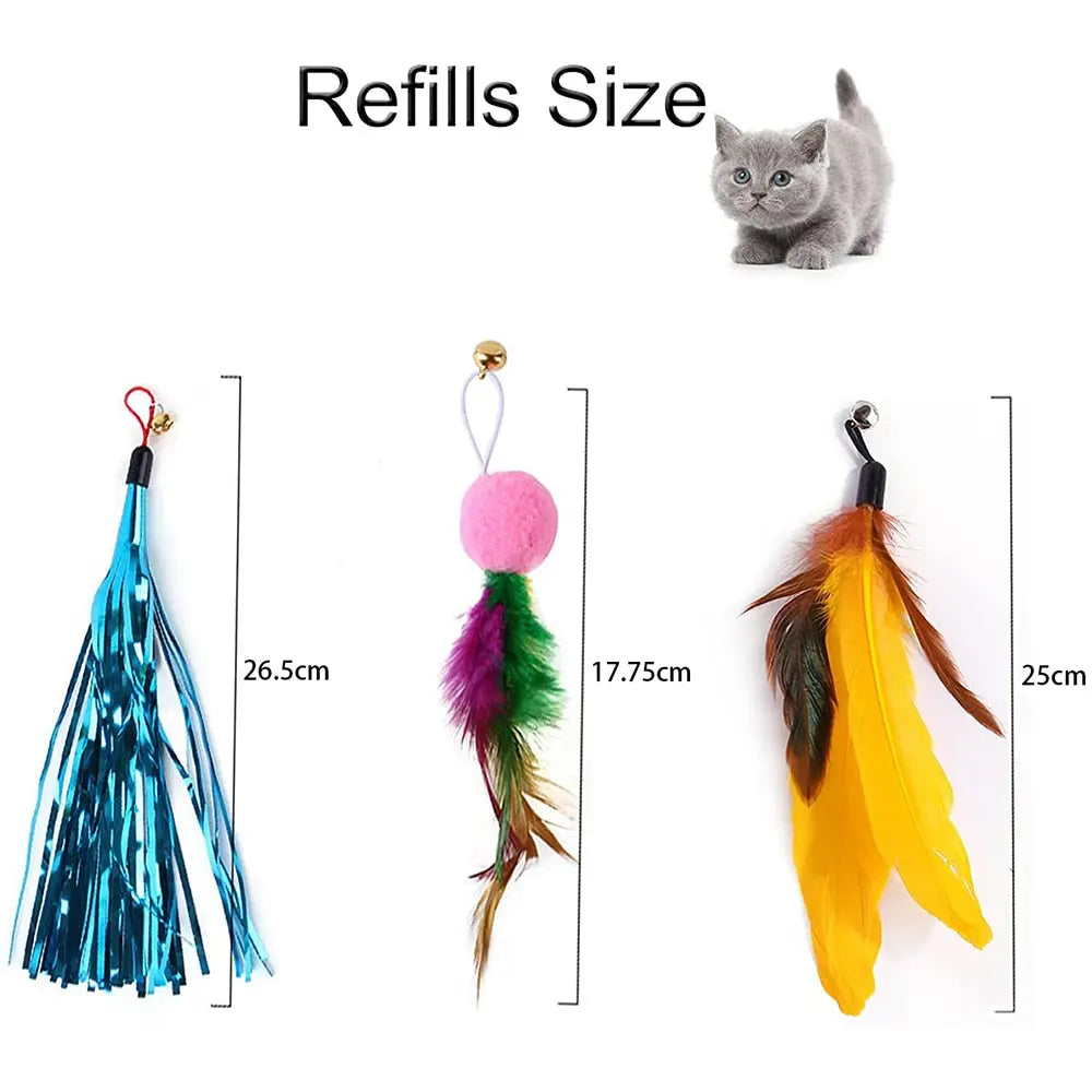 Retractable Cat Feather Toy for Indoor Cats MyStore