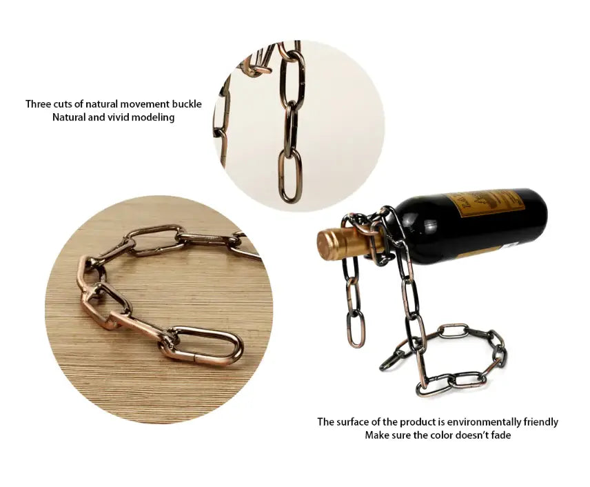 Magic Iron Chain Wine Bottle Holder My Store
