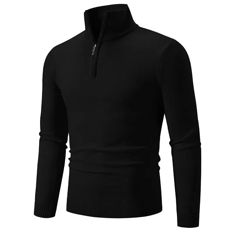 2023 Men's Plus Size Fleece Zip Mock Neck Sweater My Store