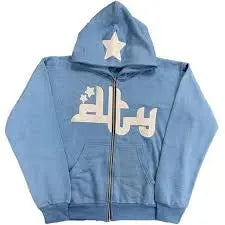 Star Printed Zip Up Hoodies My Store